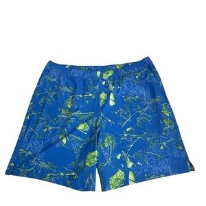 The North Face Men’s XL Blue & Green Print Shorts – Lightweight, Never Worn